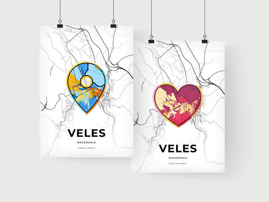 Veles North Macedonia art print for couples