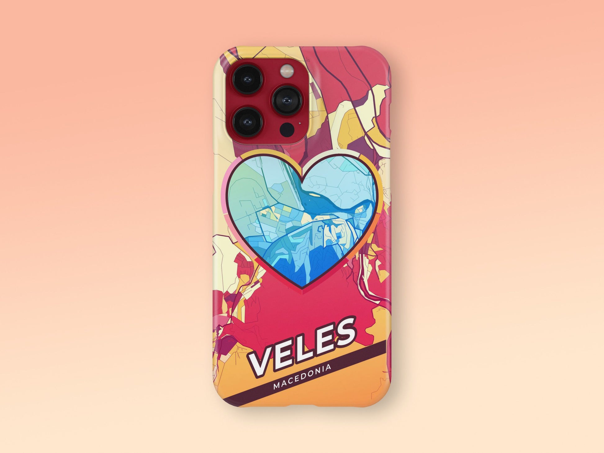 Veles North Macedonia slim phone case with colorful icon 2