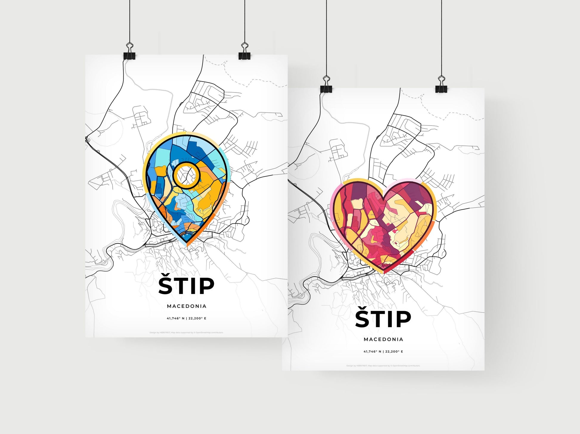Štip North Macedonia art print for couples