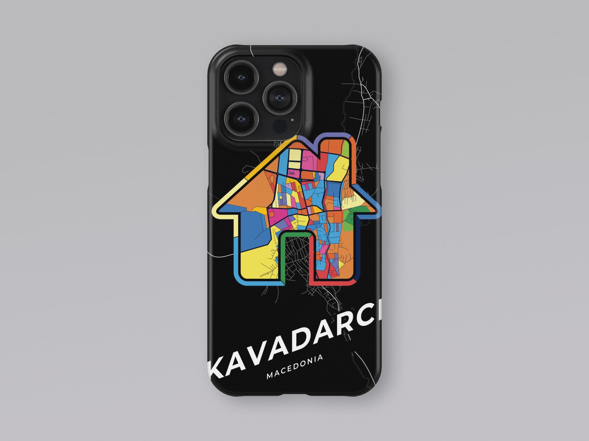 Kavadarci North Macedonia slim phone case with colorful icon. Birthday, wedding or housewarming gift. Couple match cases. 3