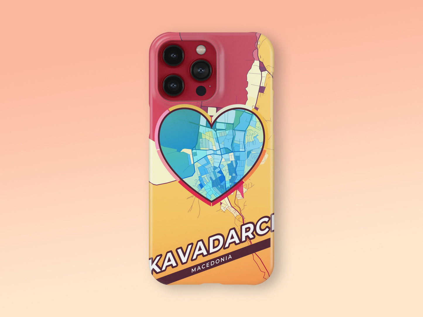Kavadarci North Macedonia slim phone case with colorful icon. Birthday, wedding or housewarming gift. Couple match cases. 2