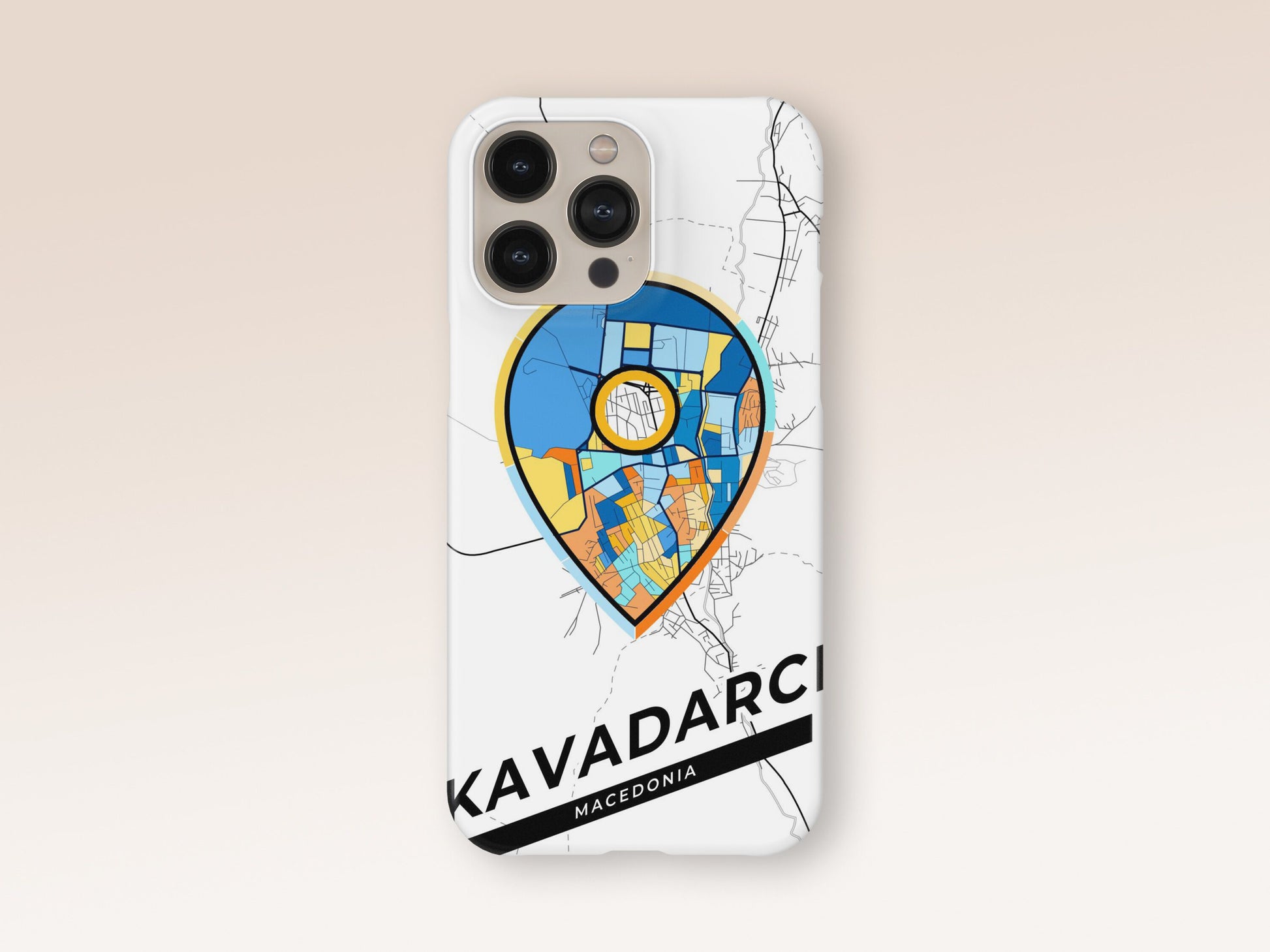 Kavadarci North Macedonia slim phone case with colorful icon. Birthday, wedding or housewarming gift. Couple match cases. 1