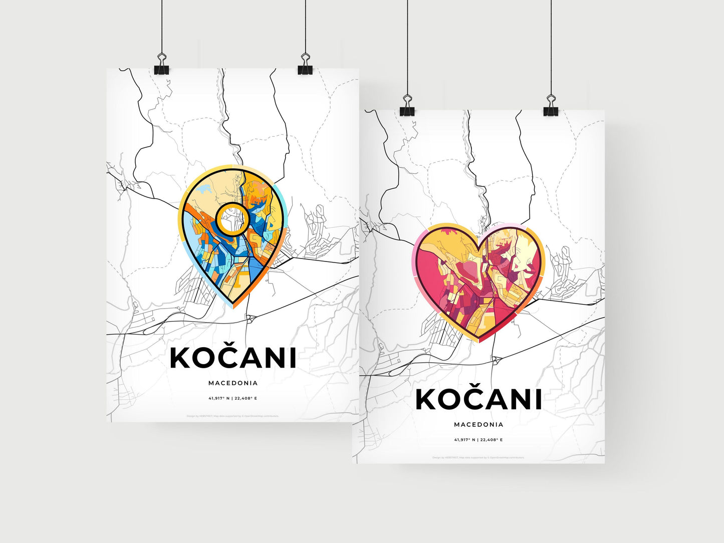 Kočani North Macedonia art print for couples