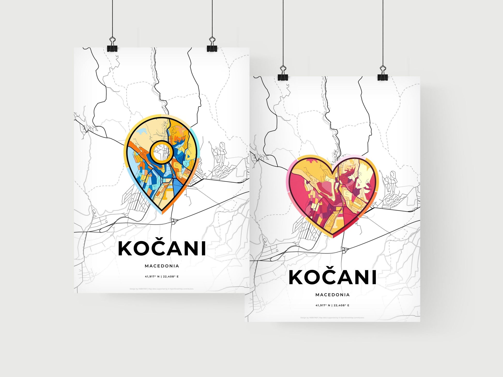 Kočani North Macedonia art print for couples