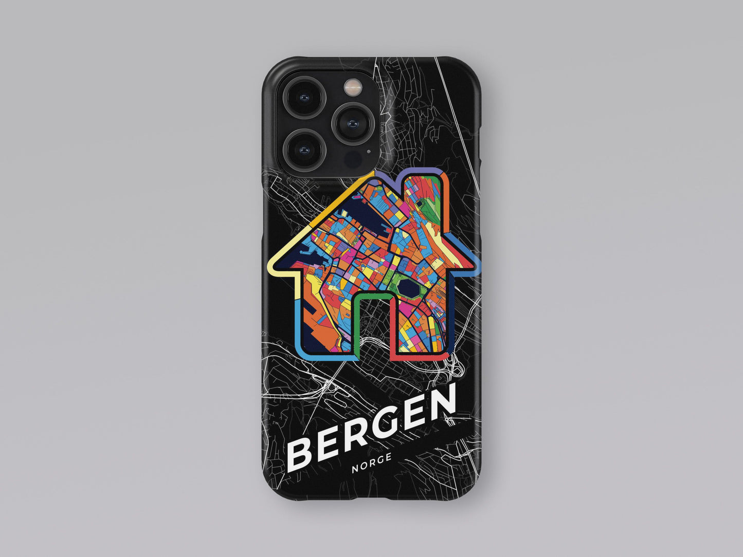Bergen Norway slim phone case with colorful icon. Birthday, wedding or housewarming gift. Couple match cases. 3
