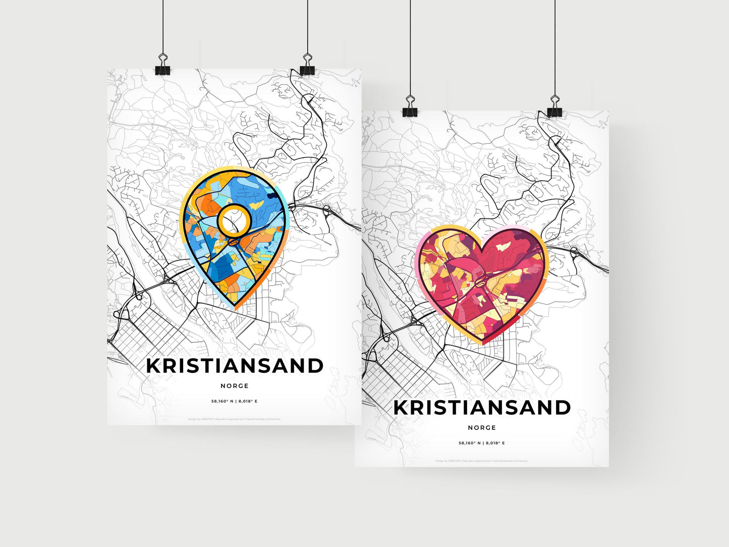 Kristiansand Norway art print for couples