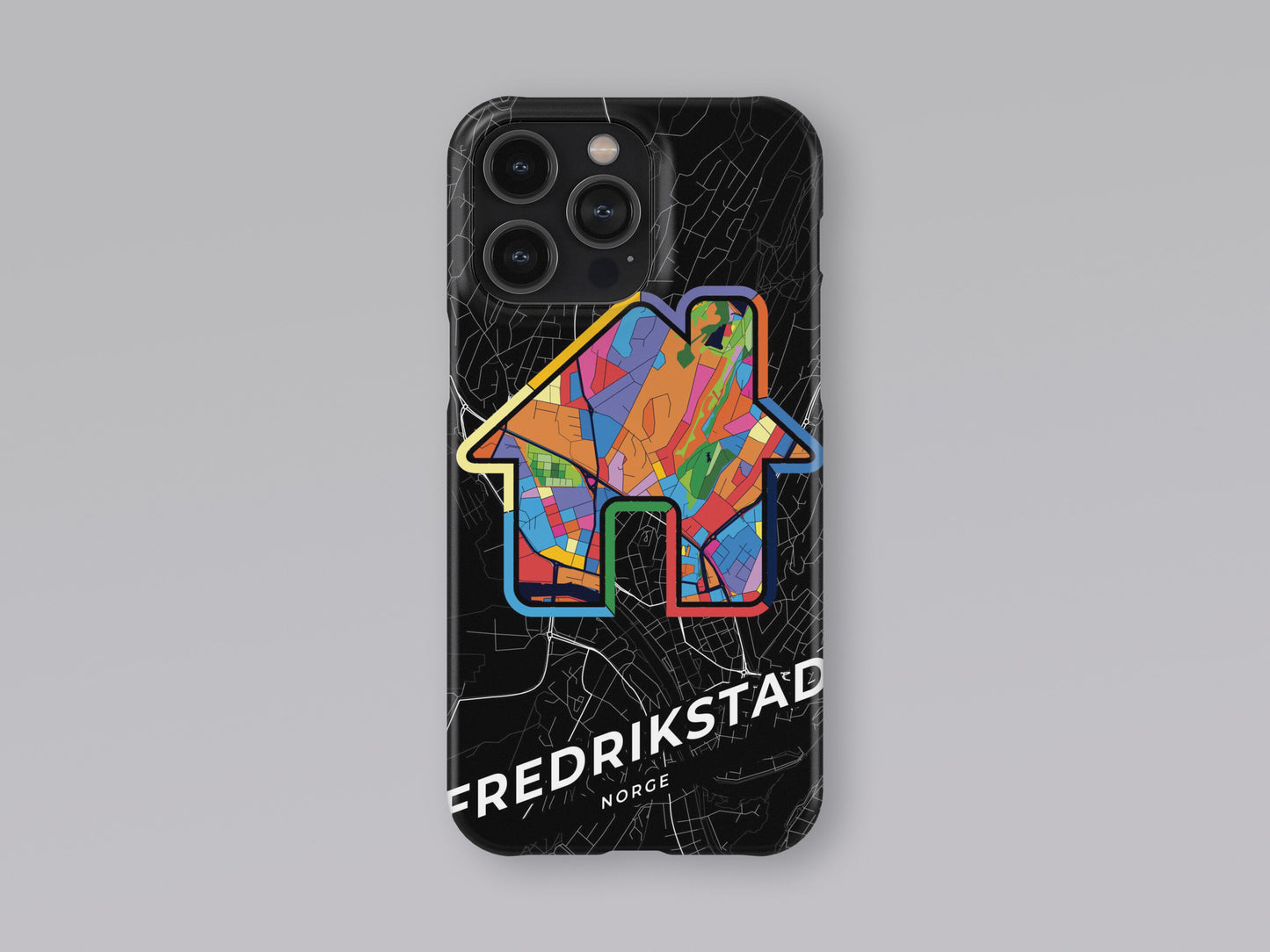 Fredrikstad Norway slim phone case with colorful icon. Birthday, wedding or housewarming gift. Couple match cases. 3