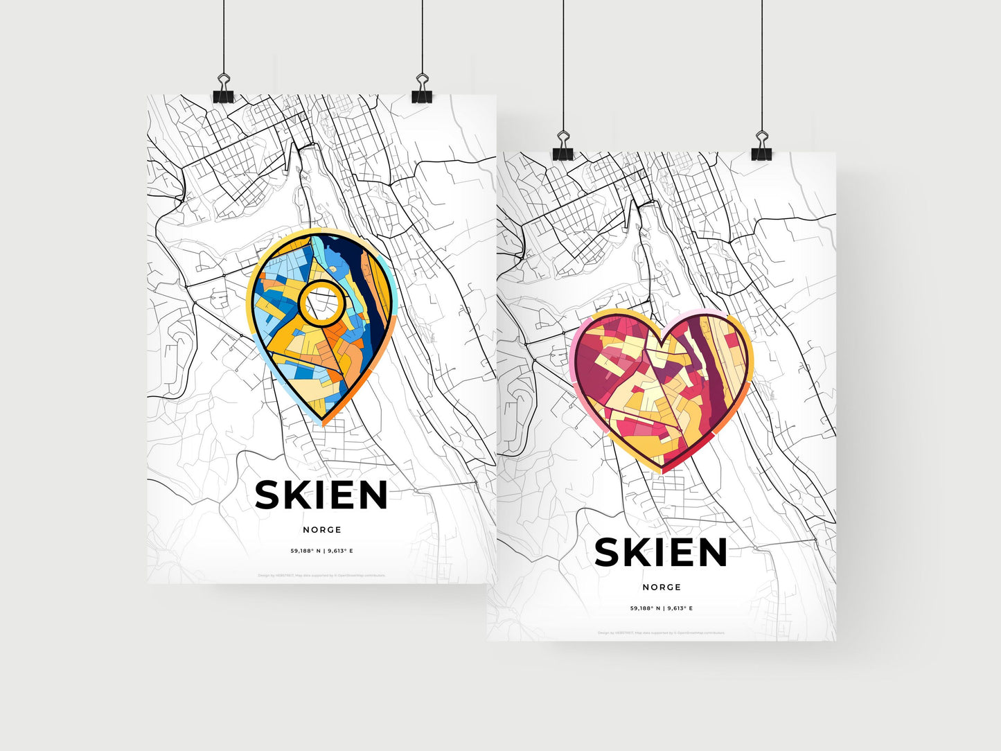 Skien Norway art print for couples