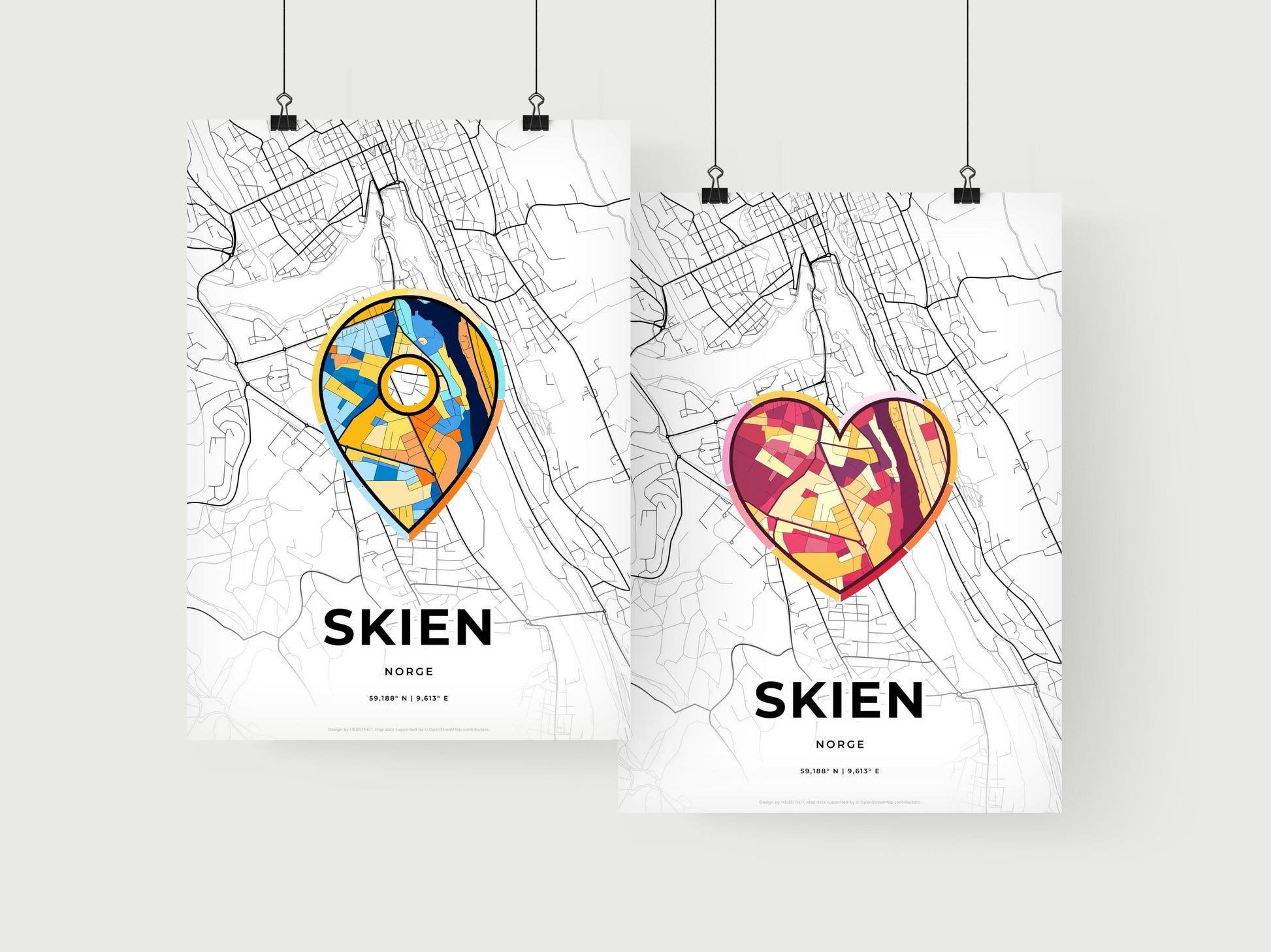 Skien Norway art print for couples