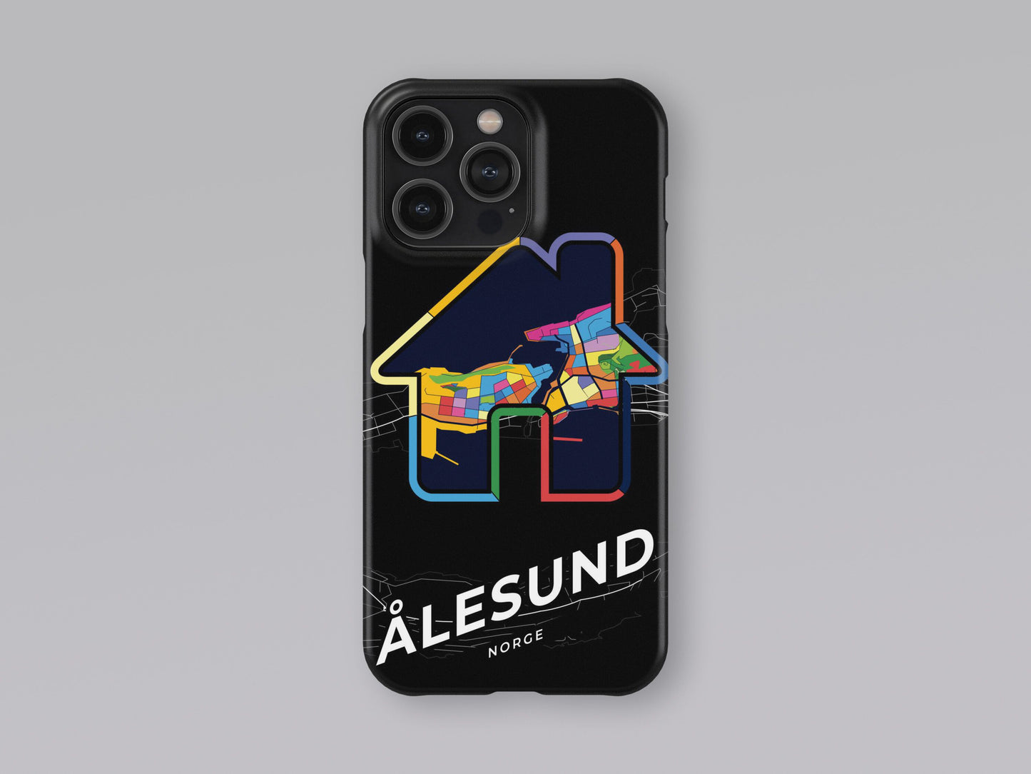 Ålesund Norway slim phone case with colorful icon. Birthday, wedding or housewarming gift. Couple match cases. 3
