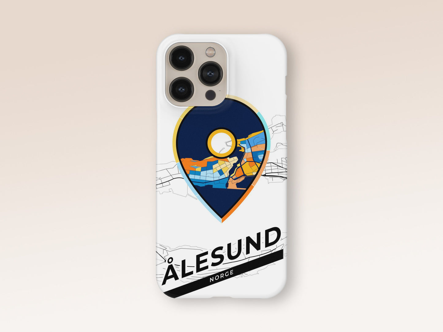 Ålesund Norway slim phone case with colorful icon. Birthday, wedding or housewarming gift. Couple match cases. 1