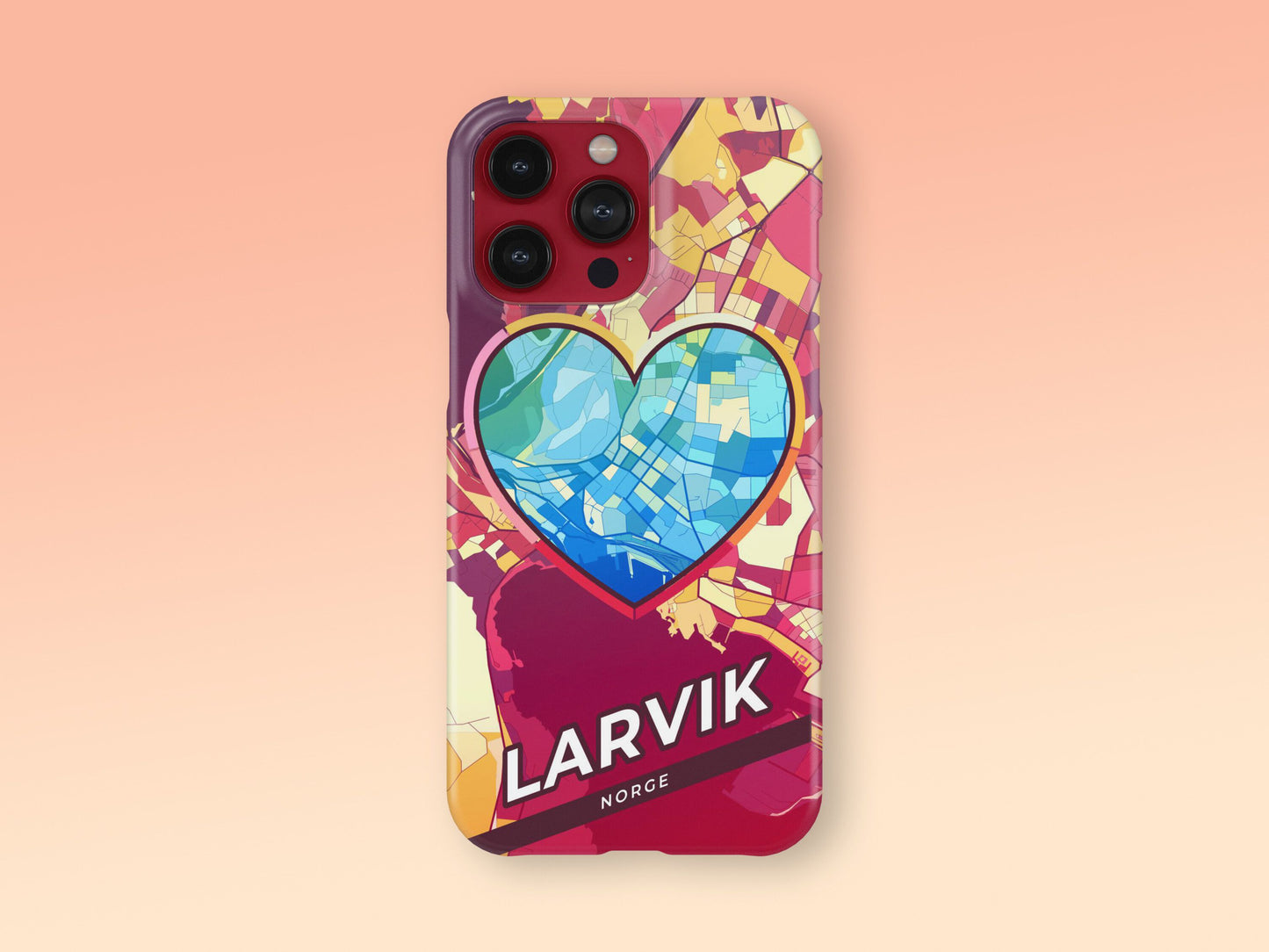 Larvik Norway slim phone case with colorful icon. Birthday, wedding or housewarming gift. Couple match cases. 2