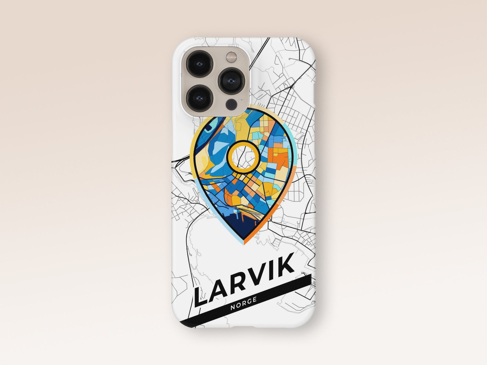 Larvik Norway slim phone case with colorful icon. Birthday, wedding or housewarming gift. Couple match cases. 1