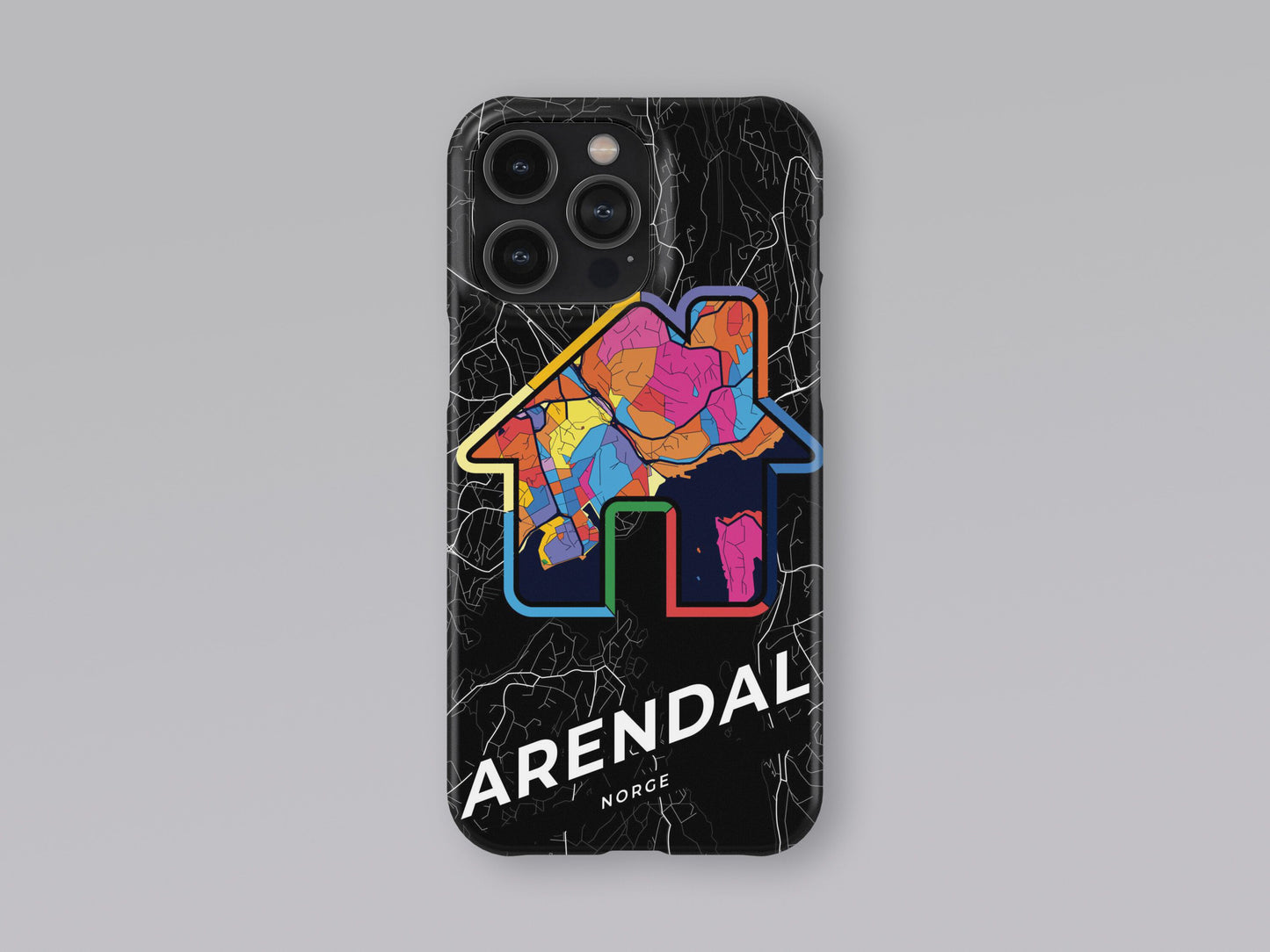 Arendal Norway slim phone case with colorful icon. Birthday, wedding or housewarming gift. Couple match cases. 3