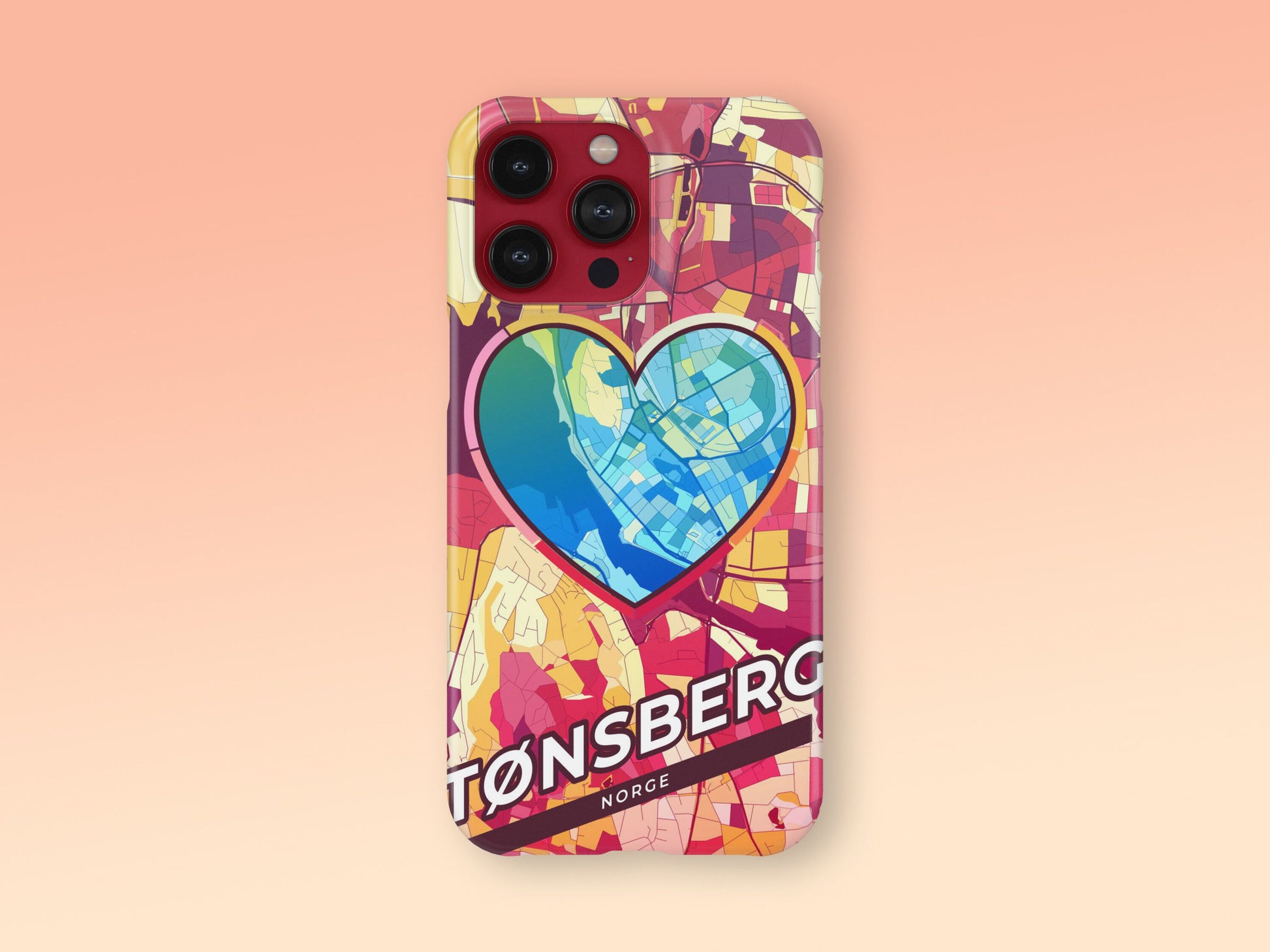 Tønsberg Norway slim phone case with colorful icon 2