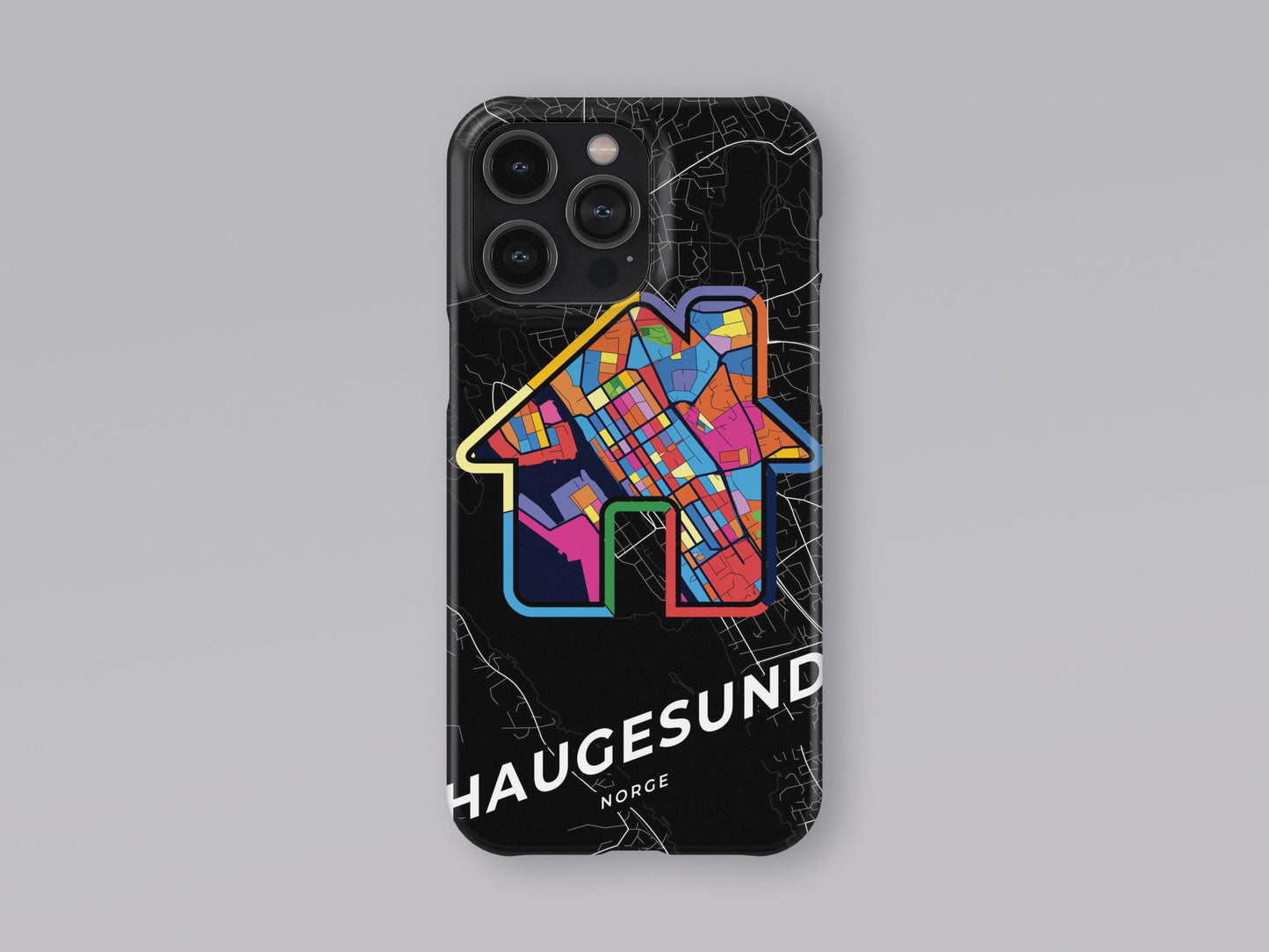Haugesund Norway slim phone case with colorful icon. Birthday, wedding or housewarming gift. Couple match cases. 3