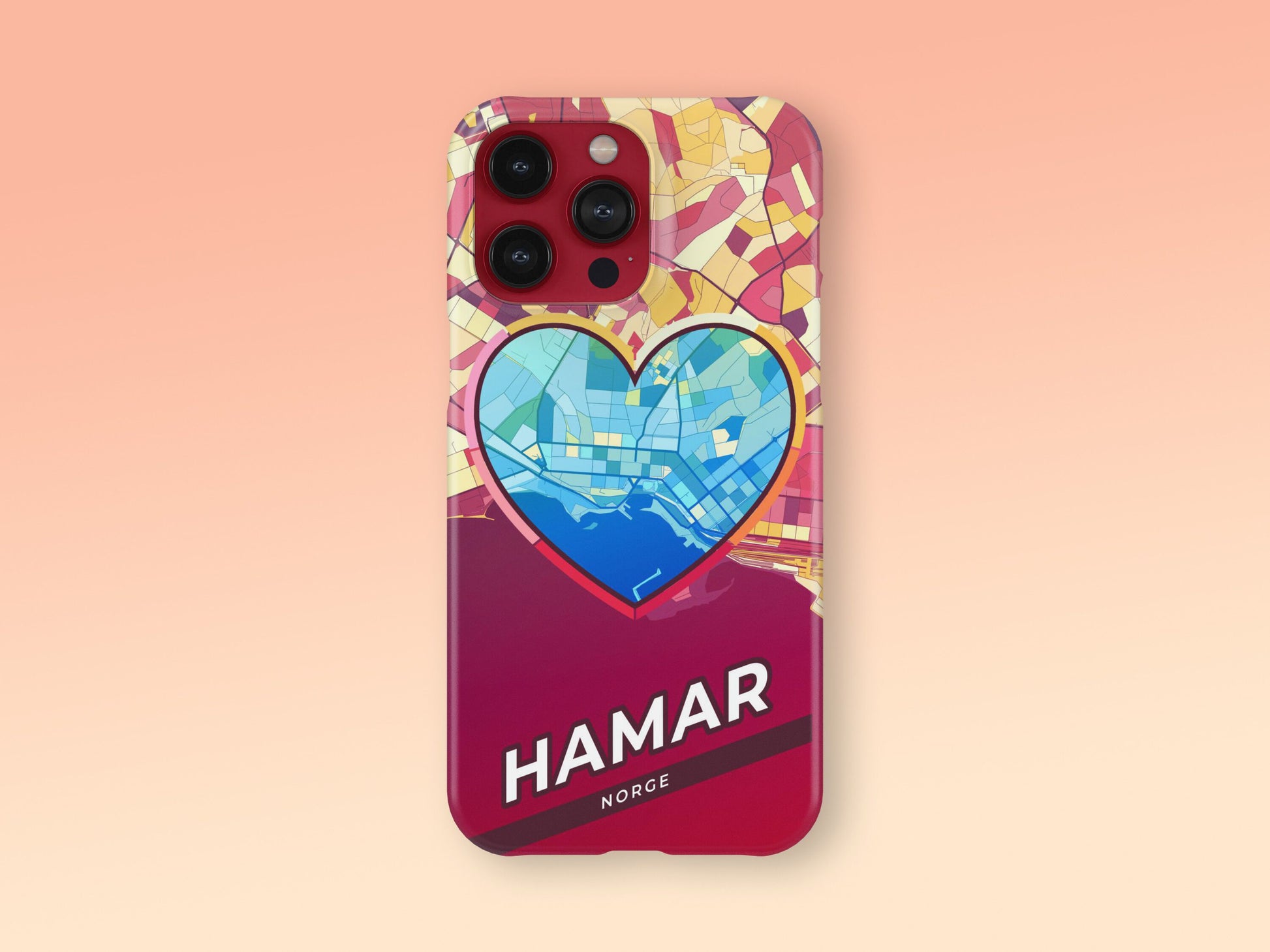 Hamar Norway slim phone case with colorful icon. Birthday, wedding or housewarming gift. Couple match cases. 2