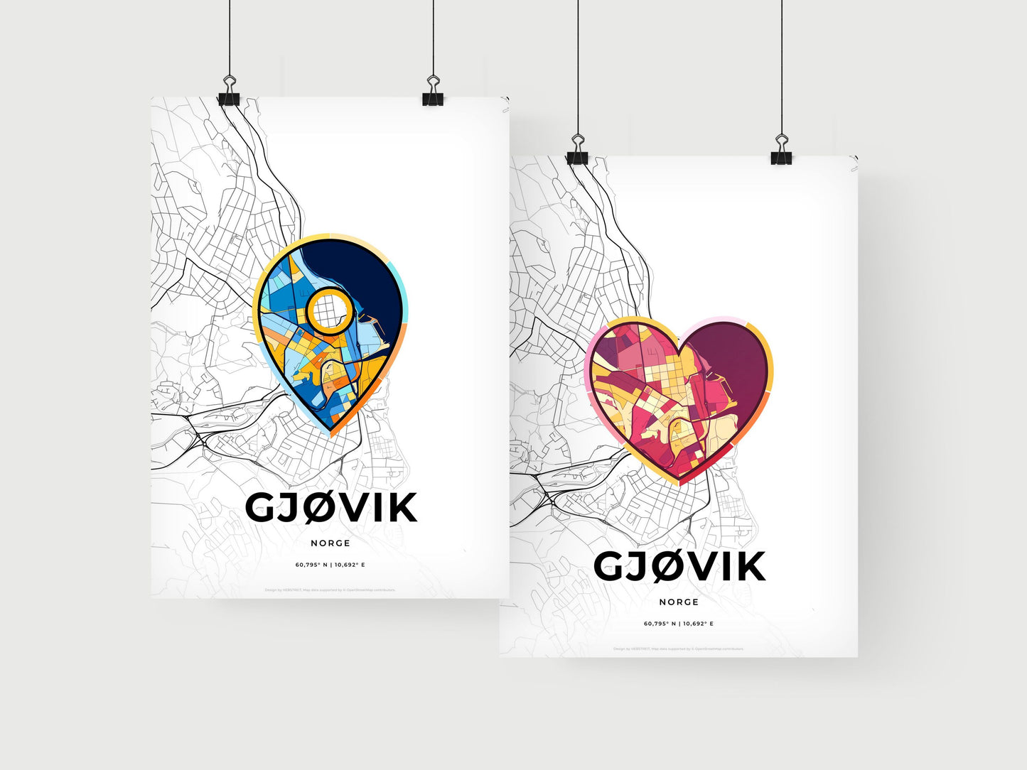Gjøvik Norway art print for couples