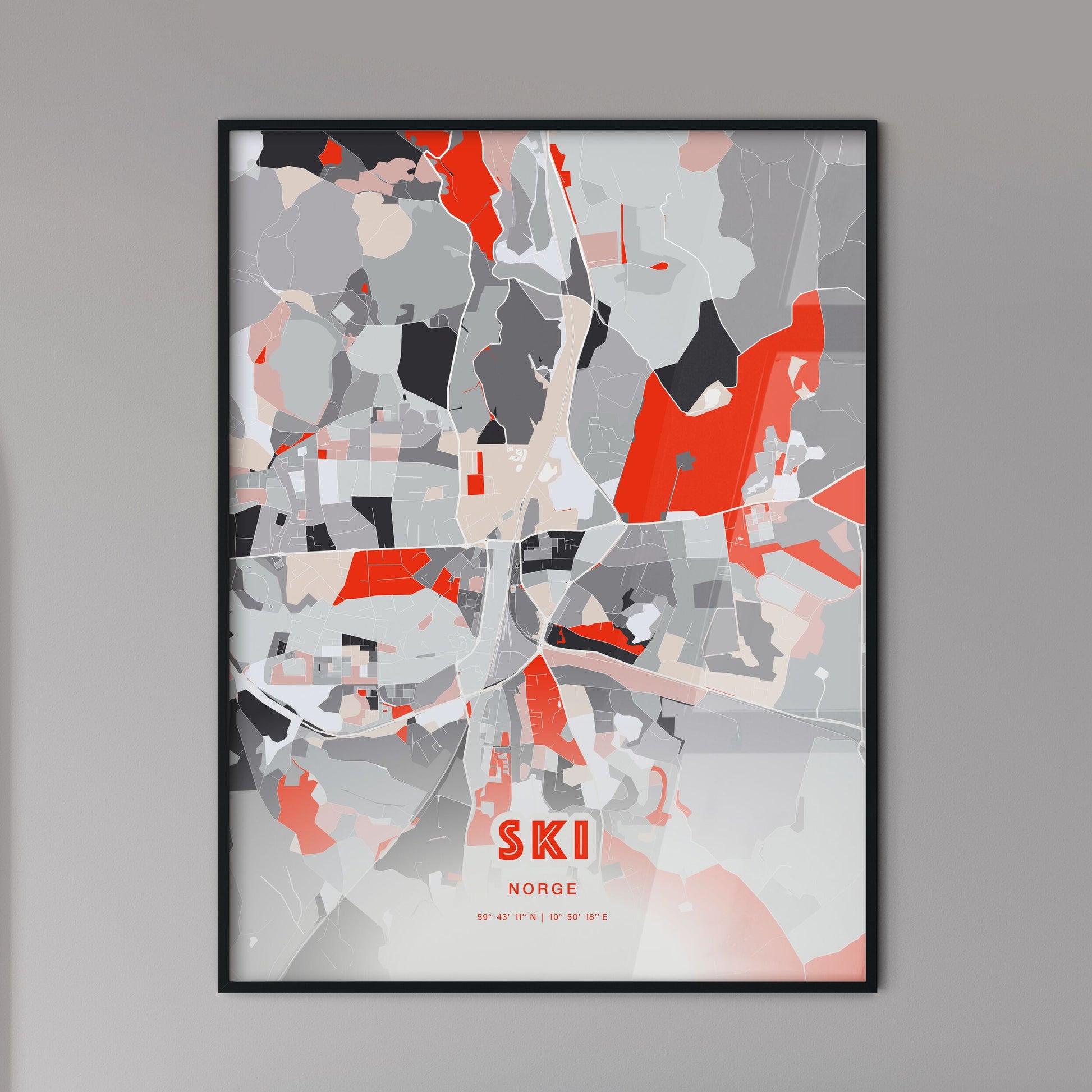 Colorful SKI NORWAY Fine Art Map Modern