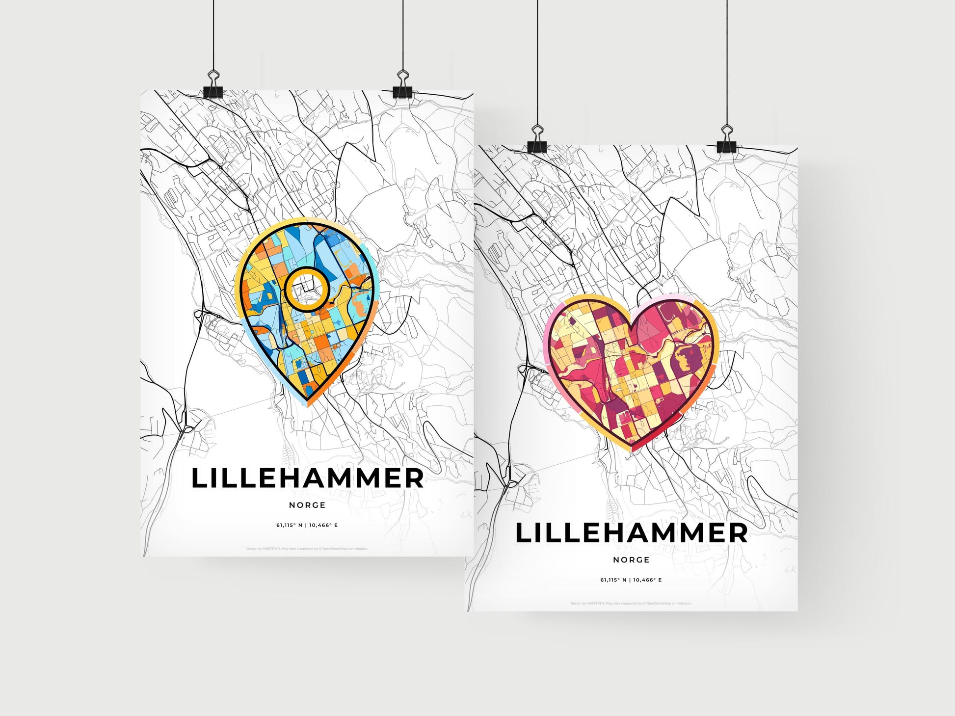 Lillehammer Norway art print for couples