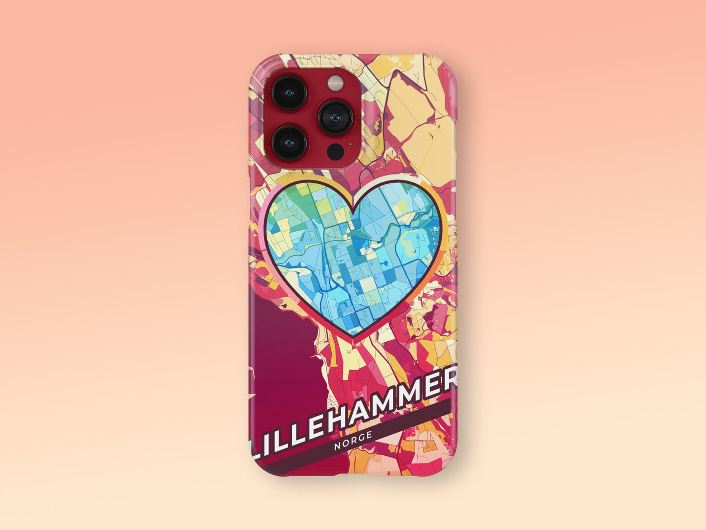 Lillehammer Norway slim phone case with colorful icon. Birthday, wedding or housewarming gift. Couple match cases. 2
