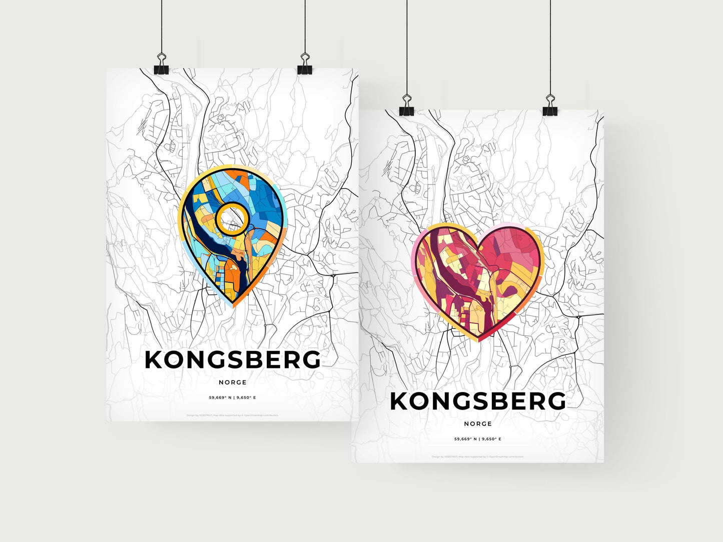 Kongsberg Norway art print for couples
