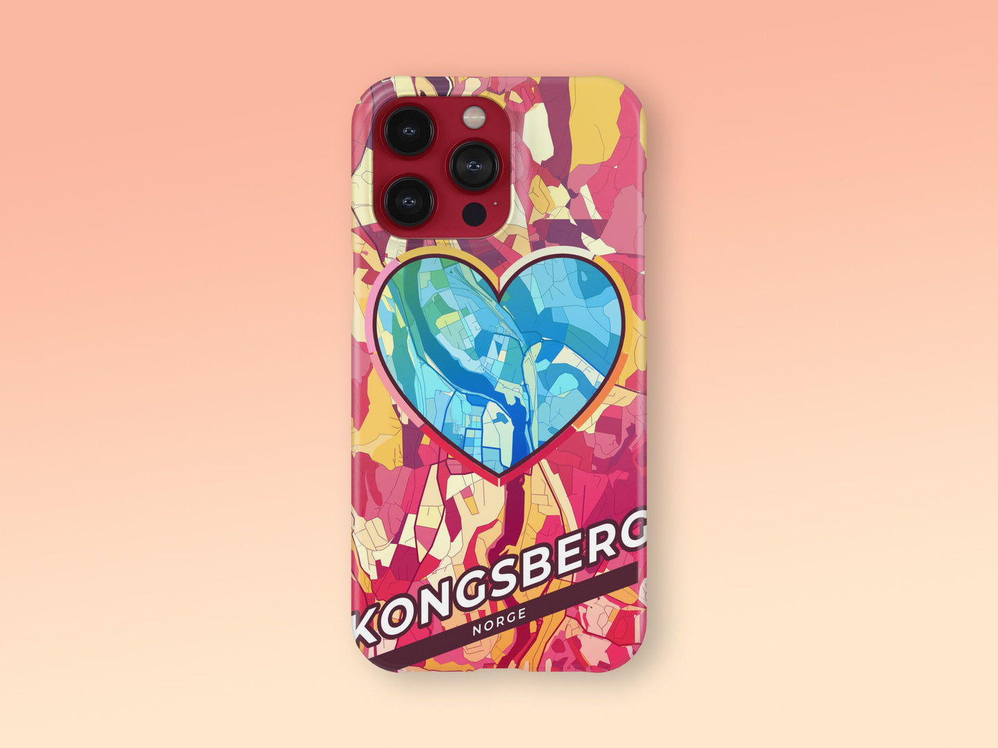 Kongsberg Norway slim phone case with colorful icon. Birthday, wedding or housewarming gift. Couple match cases. 2