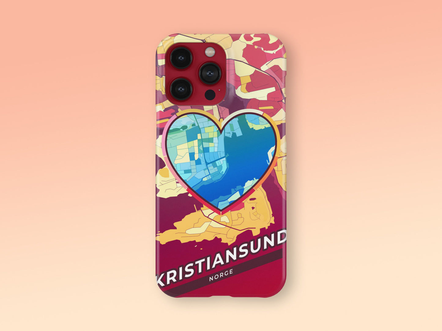 Kristiansund Norway slim phone case with colorful icon. Birthday, wedding or housewarming gift. Couple match cases. 2