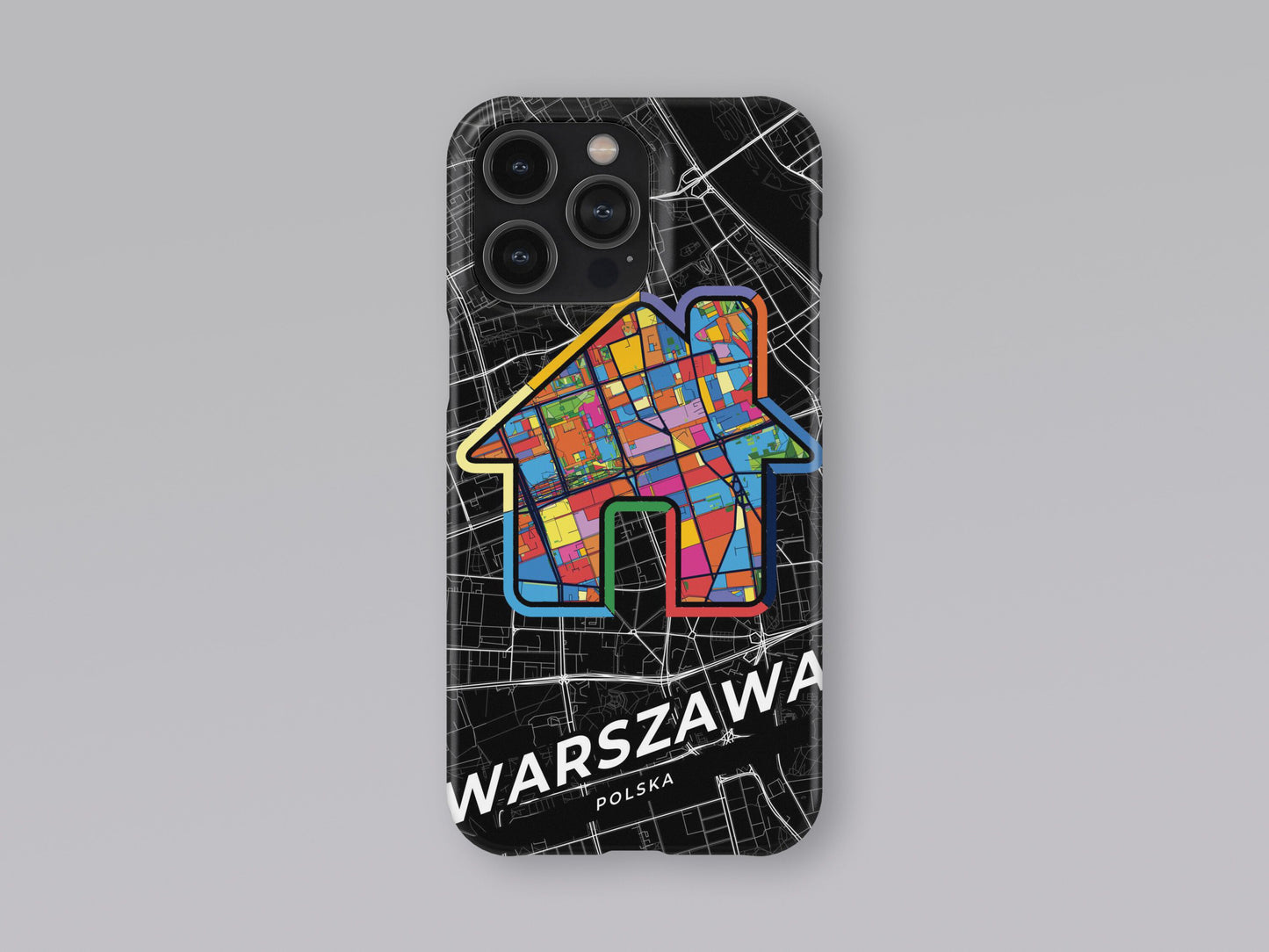 Warsaw Poland slim phone case with colorful icon 3