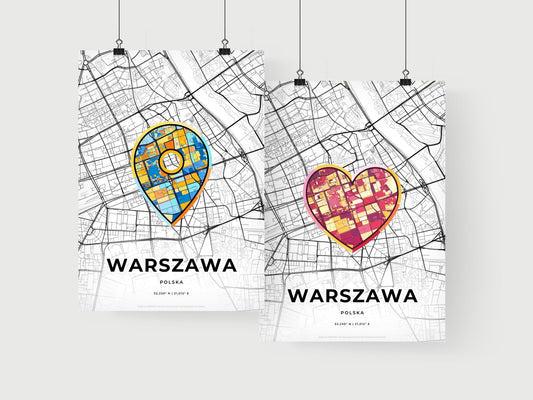 Warsaw Poland art print for couples