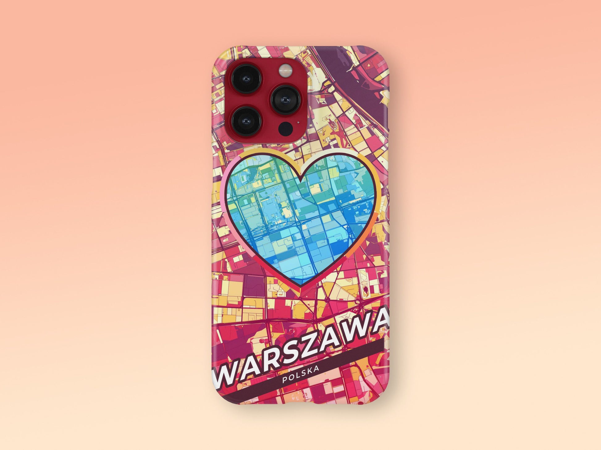 Warsaw Poland slim phone case with colorful icon 2
