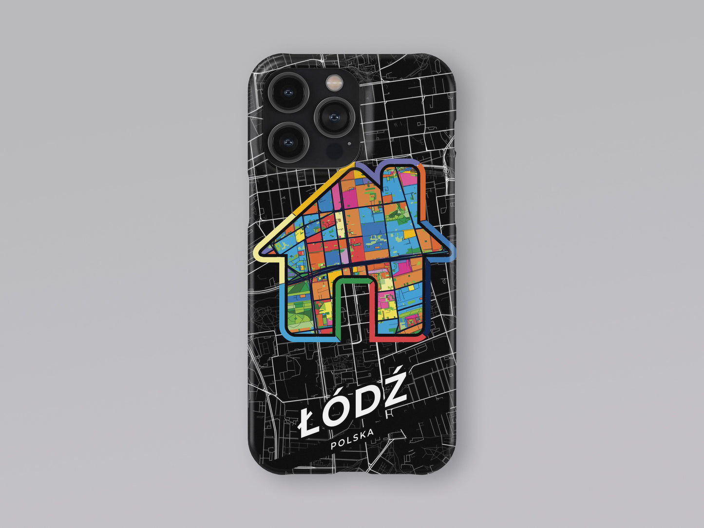 Łódź Poland slim phone case with colorful icon 3