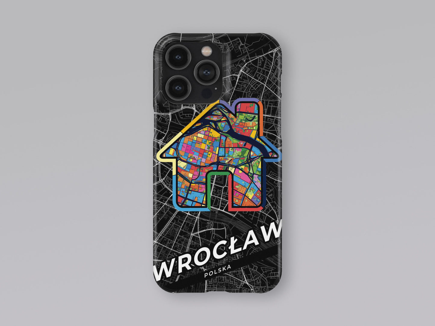 Wrocław Poland slim phone case with colorful icon 3