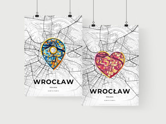 Wrocław Poland art print for couples