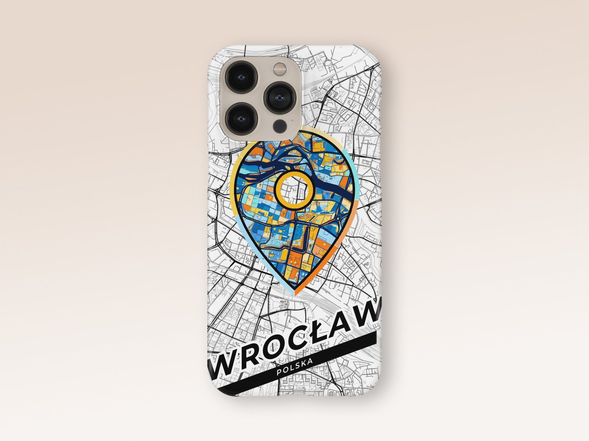 Wrocław Poland slim phone case with colorful icon 1