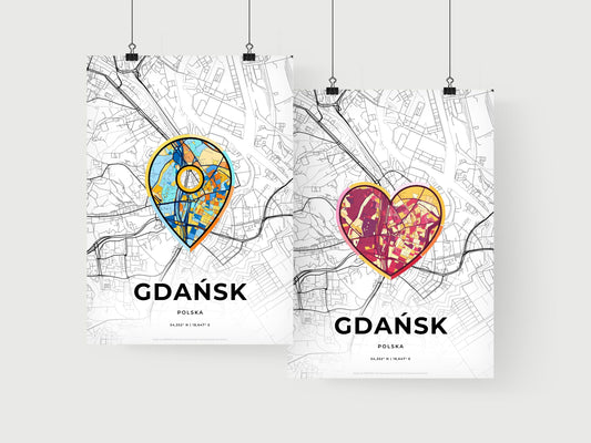Gdańsk Poland art print for couples