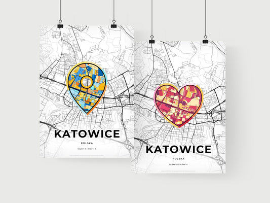 Katowice Poland art print for couples