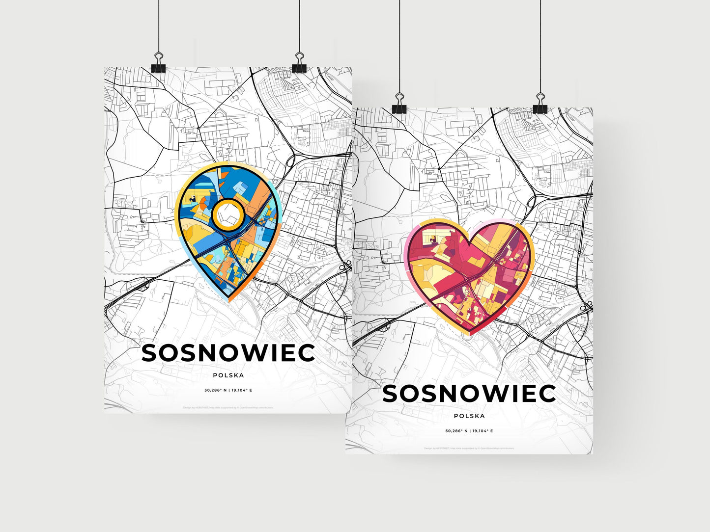 Sosnowiec Poland art print for couples