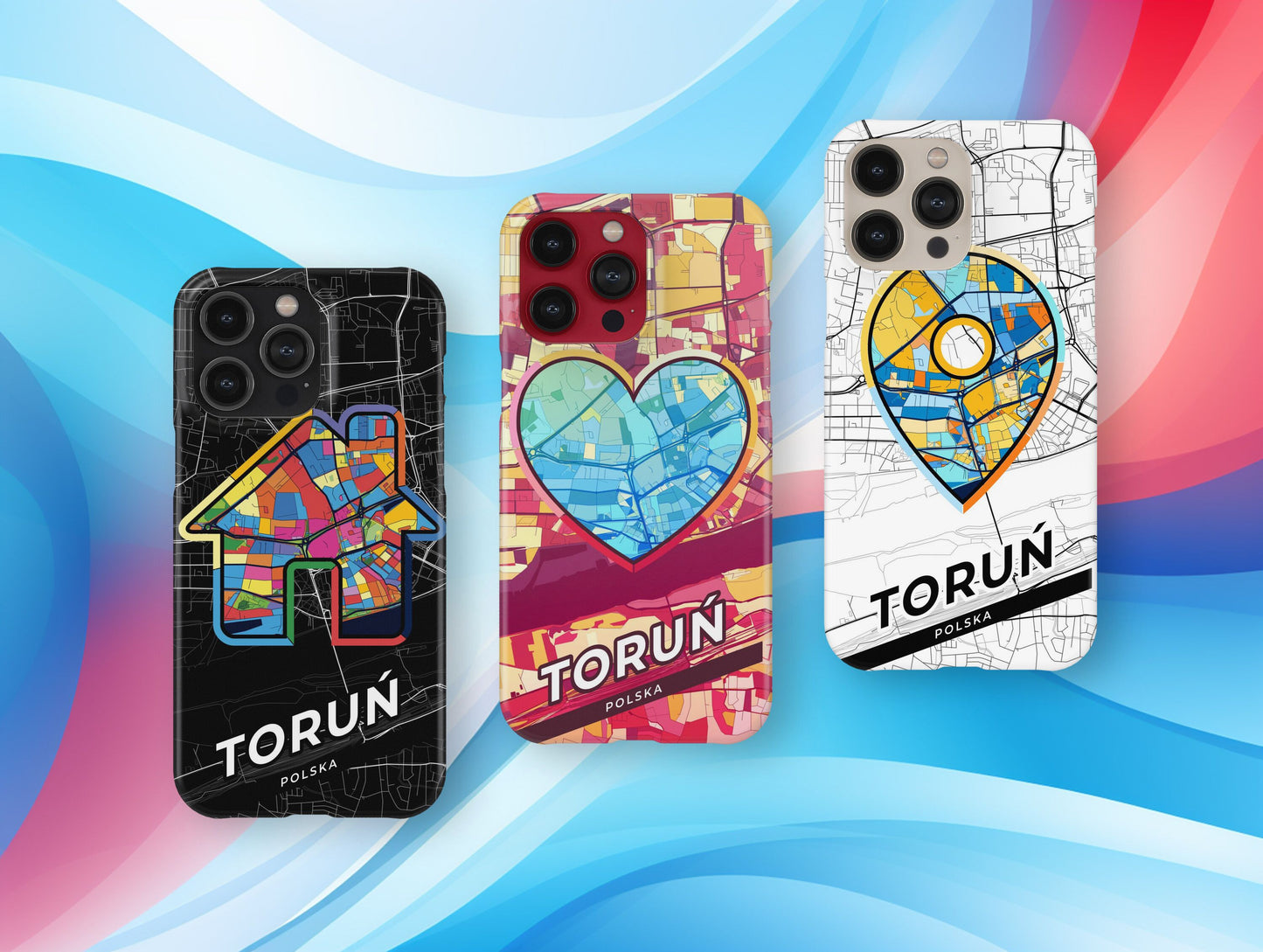 Toruń Poland slim phone case with colorful icon