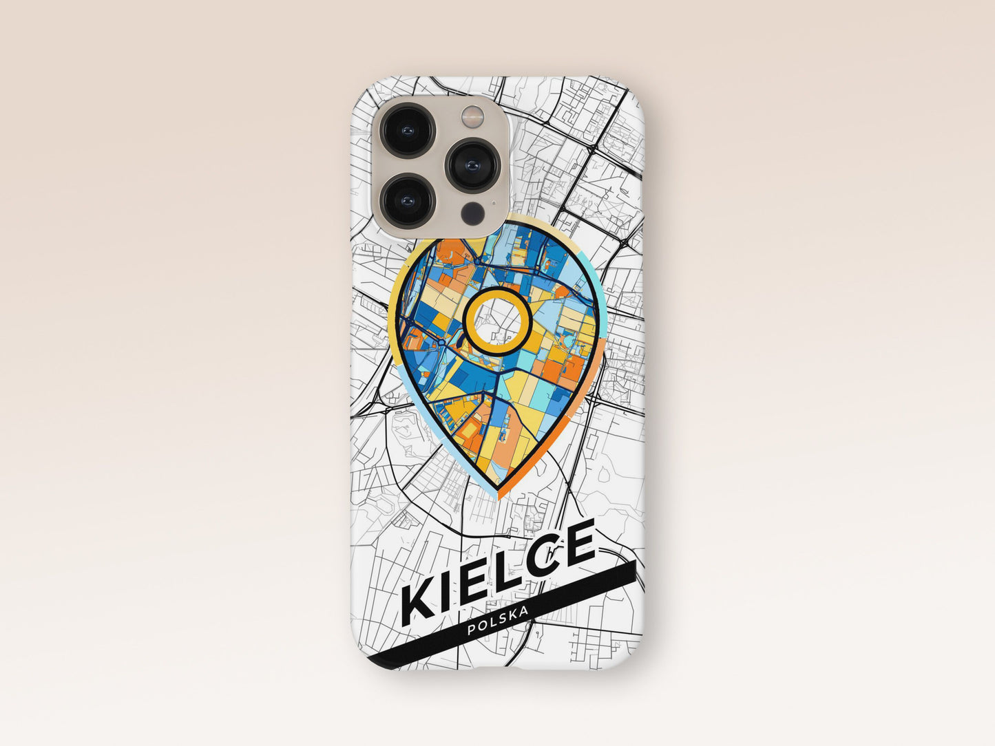 Kielce Poland slim phone case with colorful icon. Birthday, wedding or housewarming gift. Couple match cases. 1