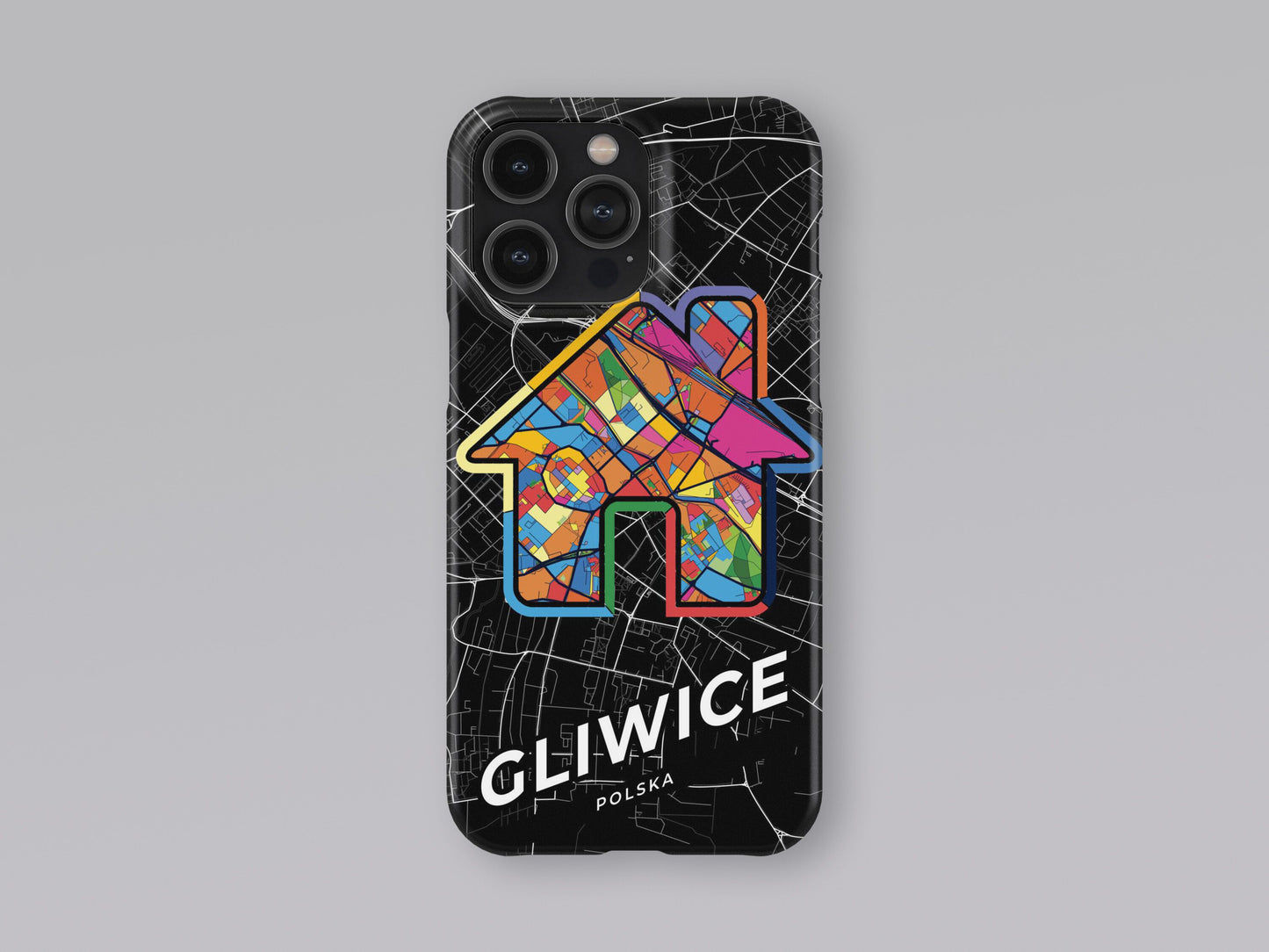 Gliwice Poland slim phone case with colorful icon. Birthday, wedding or housewarming gift. Couple match cases. 3
