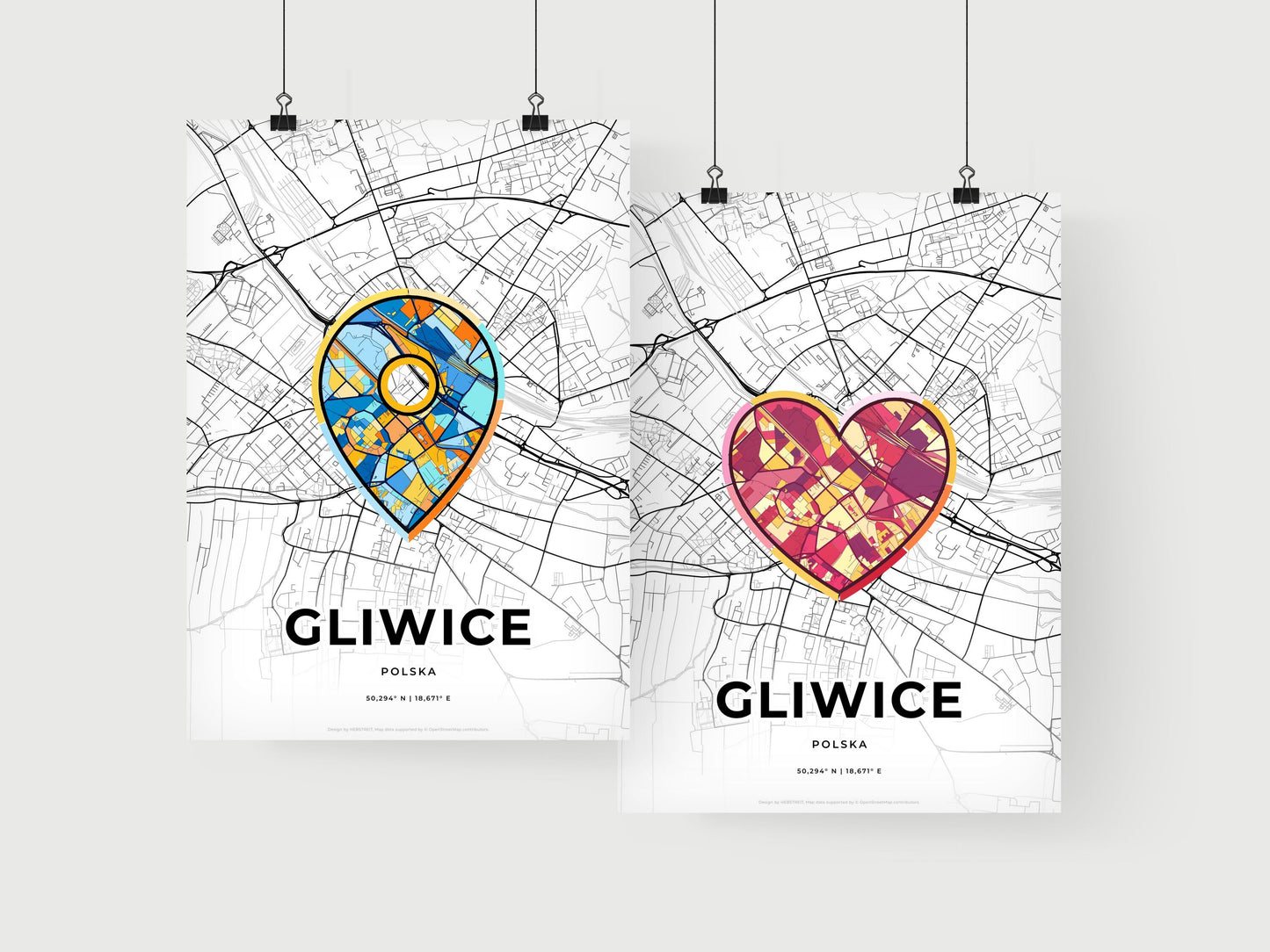 Gliwice Poland art print for couples