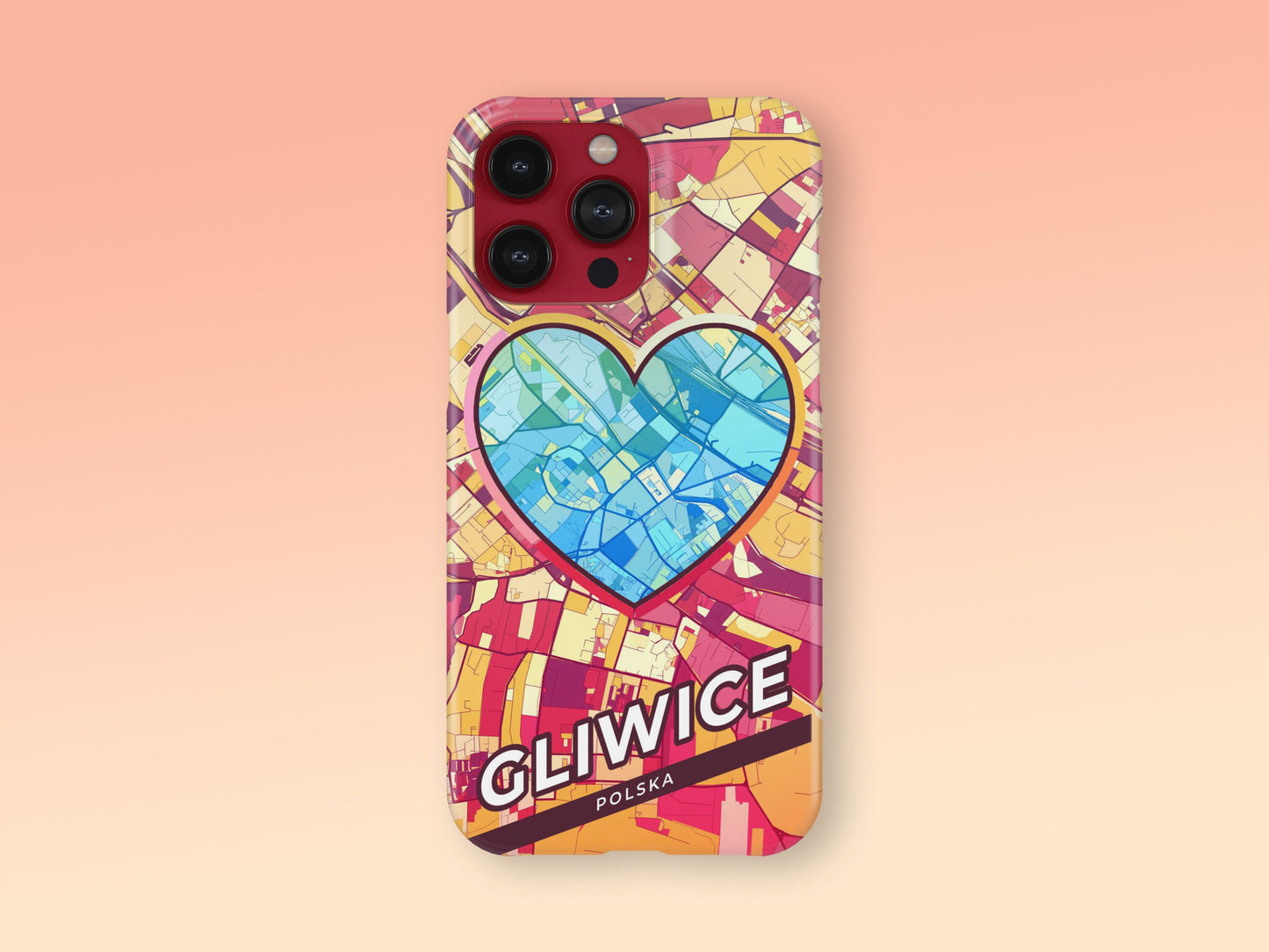 Gliwice Poland slim phone case with colorful icon. Birthday, wedding or housewarming gift. Couple match cases. 2