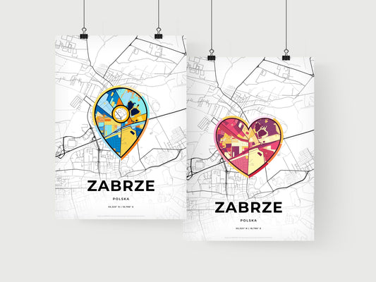 Zabrze Poland art print for couples