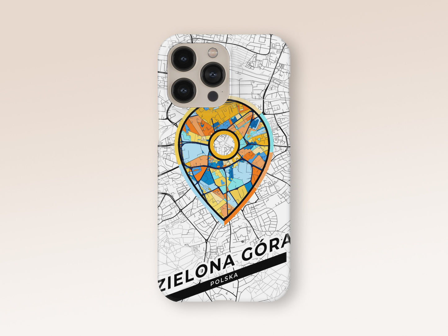 Zielona Góra Poland slim phone case with colorful icon 1