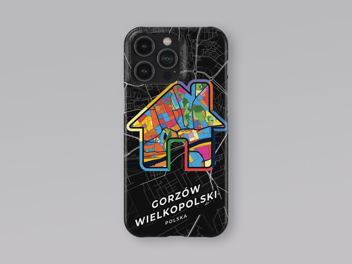 Gorzów Wielkopolski Poland slim phone case with colorful icon. Birthday, wedding or housewarming gift. Couple match cases. 3