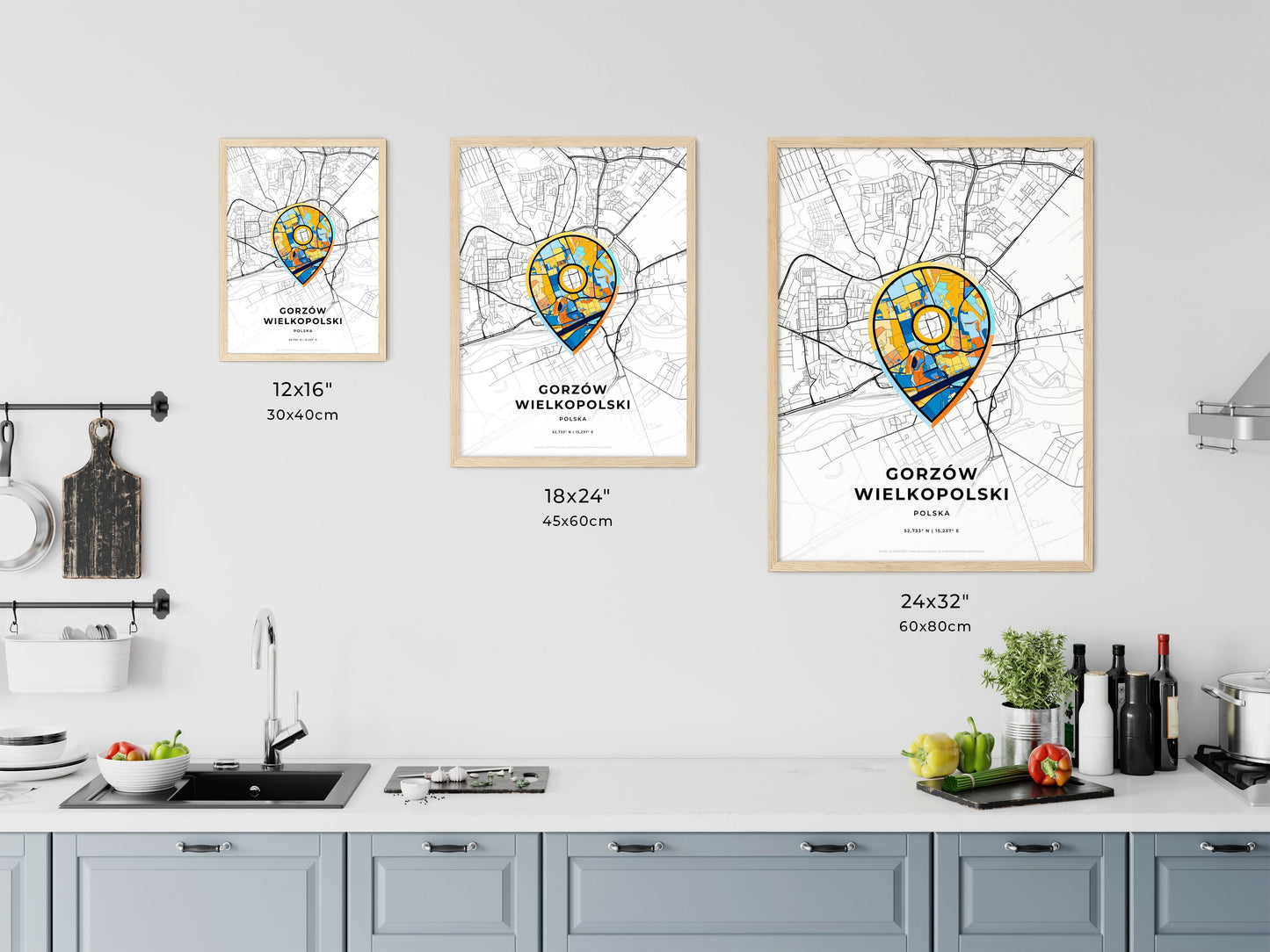 Gorzów Wielkopolski Poland art map size chart