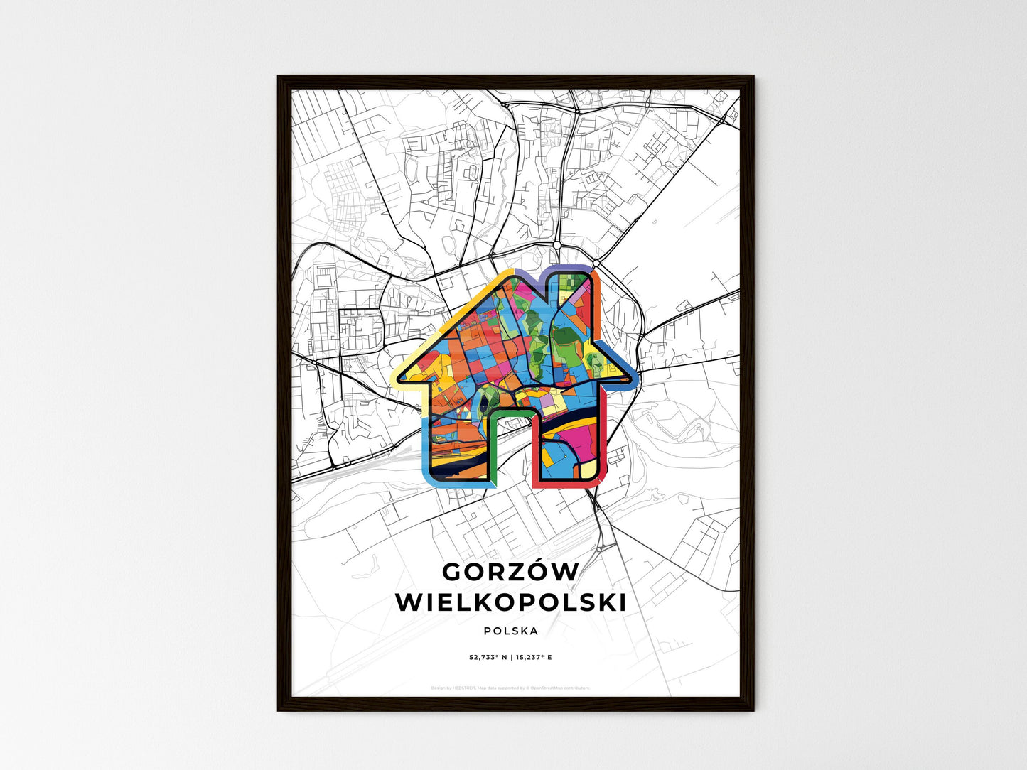 Gorzów Wielkopolski Poland wedding art map with home icon