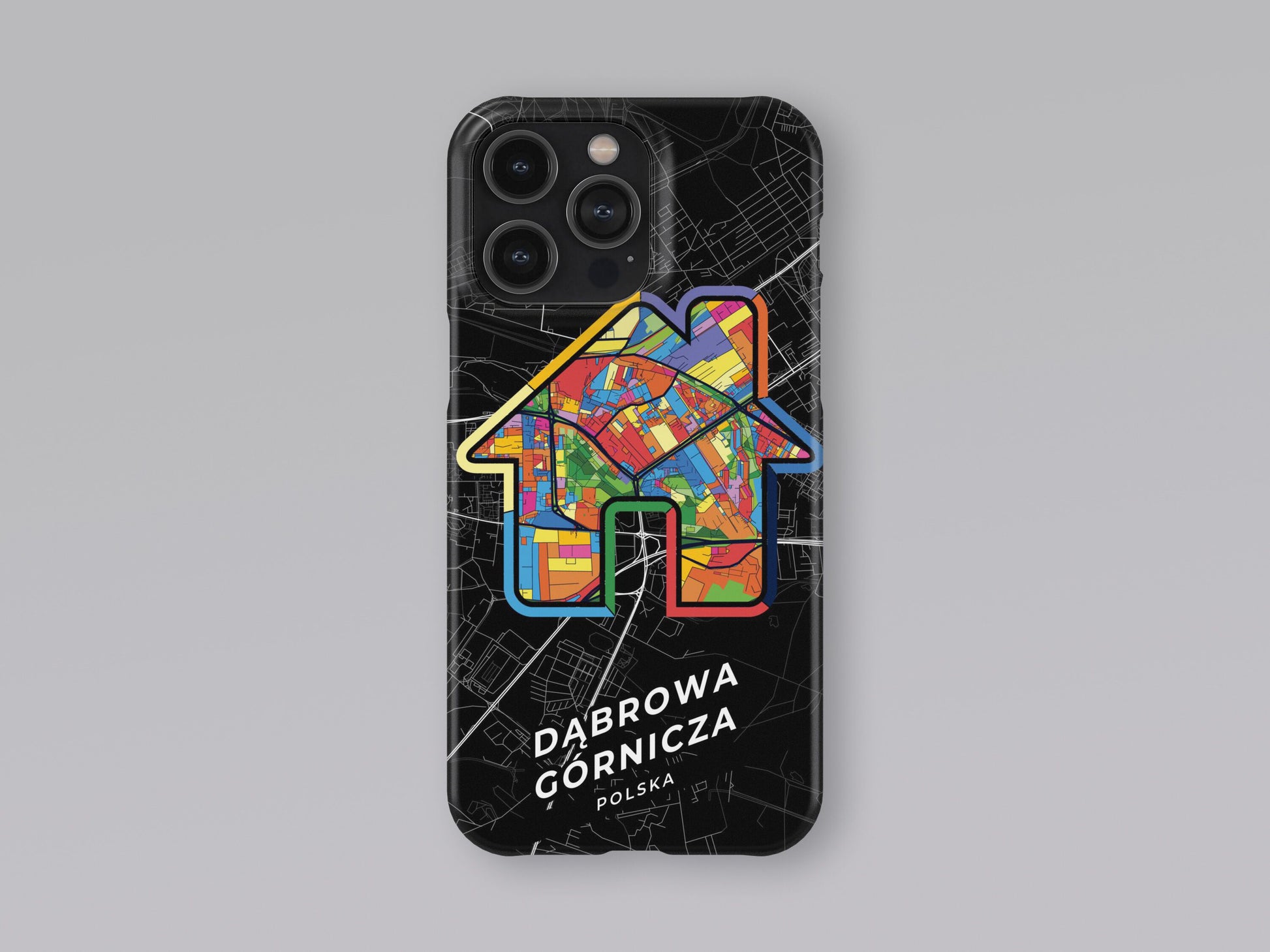 Dąbrowa Górnicza Poland slim phone case with colorful icon. Birthday, wedding or housewarming gift. Couple match cases. 3