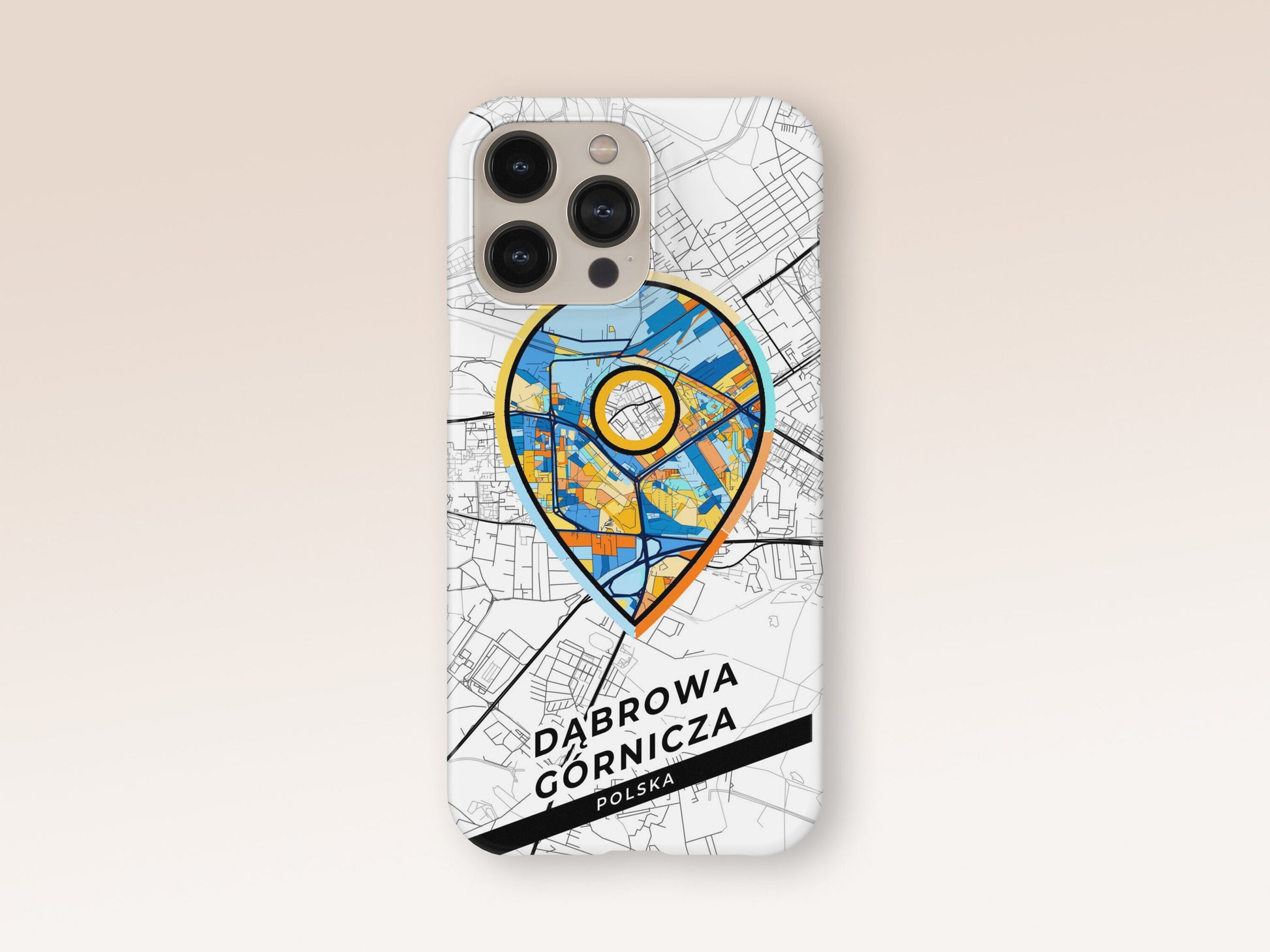 Dąbrowa Górnicza Poland slim phone case with colorful icon. Birthday, wedding or housewarming gift. Couple match cases. 1